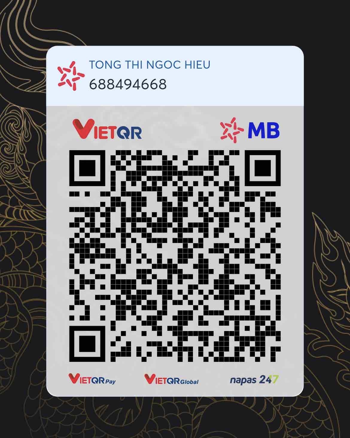 QR chuyển khoản 499.000đ - MB TONG THI NGOC HIEU
